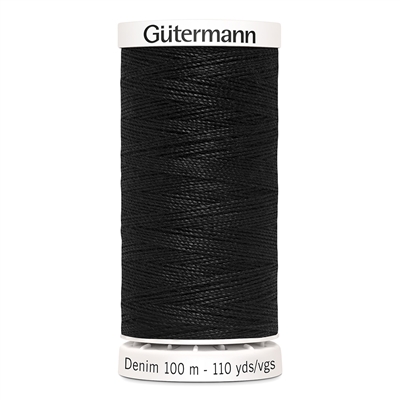 Gutermann 40321000 Black Jean Thread 100m