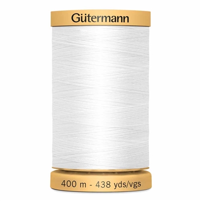 Gutermann 4061006 White Machine Cotton Thread 400m