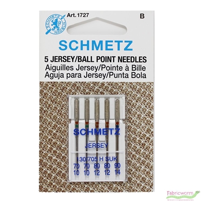 Schmetz Jersey Ball Point Needle Assorted 70/10-90/14