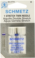Schmetz Stretch Twin Needle 2.5mm Size 11/75