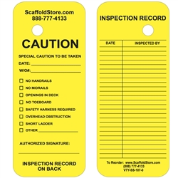 OSHA Scaffold Tag - Yellow