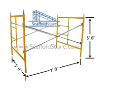 5'W x 5'T x 7'L Mason Scaffold Frame Set