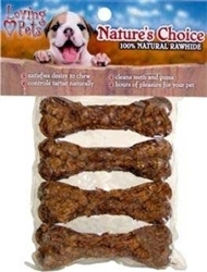 LOVING PETS PRODUCTS NATURE'S CHOICE 4 PK 3.5" CHICKEN MUNCHY BONES 082064065