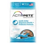 LOVING PET PRODUCTS ACTIVPETZ 7 OZ. LAMB JERKY DIGESTIVE HEALTH + PROBIOTIC FORMULA UPC 842982081055