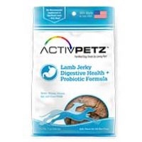LOVING PET PRODUCTS ACTIVPETZ 7 OZ. LAMB JERKY DIGESTIVE HEALTH + PROBIOTIC FORMULA UPC 842982081055
