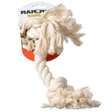 MAMMOTH PET PRODUCTS MEDIUM 12" COTTONBLEND WHITE ROPE BONE UPC 74677249100042