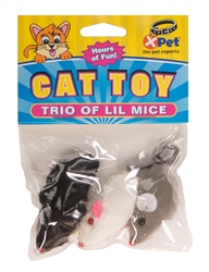 XPET TRI-COLOR FUR MICE ASSORTED 3 PK