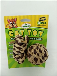 XPET ALL NATURAL CORN ROPE MOUSE & BALL 2 PK