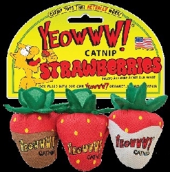 YEOWWW! CATNIP STRAWBERRIES  3-PACK