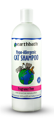 EARTHBATH HYPOALLERGENIC CAT SHAMPOO, FRAGRANCE FREE, 16 OZ  UPC 6-02644-02122-1
