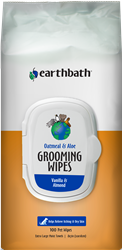 ** OUT OF STOCK **EARTHBATH SOFTPACK GROOMING WIPE OATMEAL & ALOE WITH VANILLA & ALMOND, HELPS RELIEVE ITCHING, 100 CT RE-SEALABLE UPC  602644022266