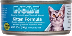 ** OUT OF STOCK **TRIUMPH PET INDUSTRIES EVOLVE KITTEN TURKEY FORMULA 5.5 OZ. CANS 24/CS  UPC 073657001638