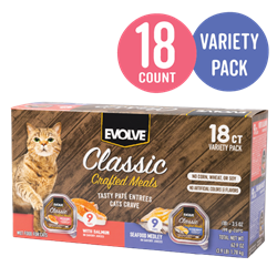 EVOLVE CLASSIC CRAFTED MEALS VARIETY PACK - SALMON RECIPE & SEAFOOD MEDLEY