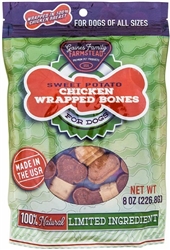 GAINES FAMILY FARMSTEAD SWEET POTATO CHICKEN WRAPPED BONES 8 OZ UPC 861112000490