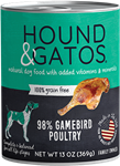 HOUND & GATOS DOG GAMEBIRD POULTRY 12 13OZ CANS UPC 10787108005096