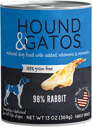 HOUND & GATOS DOG RABBIT 12 13OZ CANS UPC 10787108005867