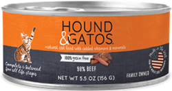 HOUND & GATOS CAT BEEF 24 5.5 OZ CANS UPC 10787108005997