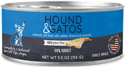 ** OUT OF STOCK **HOUND & GATOS CAT RABBIT 24 5.5 OZ CANS UPC 10787108006147
