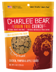 CHARLEE BEAR GRAIN FREE CHICKEN, PUMPKIN & APPLE 8OZ BAGS 12/CS UPC 787108900028