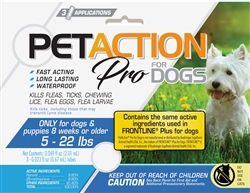 PET IQ PET ACTION PRO SMALL DOG (6-22 LBS) 3 DOSES 3/PK UPC 818145014314