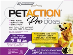 PET IQ PET ACTION PRO LARGE DOG (45-88 LBS) 3 DOSES 3/PK UPC 818145014338