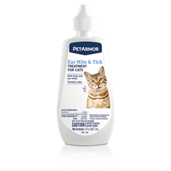 PET IQ PETARMOR EAR MITE & TICK TREATMENT CAT 3 OZ UPC 73091028154