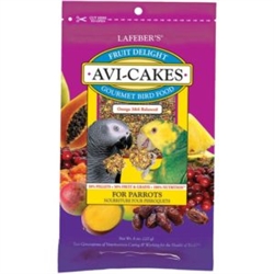 LAFEBER FRUIT DELIGHT AVI-CAKES FOR SMALL BIRDS 8 OZ. PACKAGE UPC 41054862107