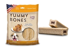 ** OUT OF STOCK ** LOVING PETS PRODUCTS 13 OZ. SMALL YUMMY BONES CHICKEN FLAVOR UPC 842982050549