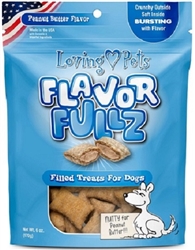 ** OUT OF STOCK **LOVING PETS PRODUCTS FLAVORFULLZ PEANUT BUTTER DOG TREATS 6 OZ. UPC 842982052338