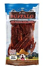 LOVING PETS PRODUCTS PURE BUFFALO 3.5 OZ. BUFFALO JERKY STRIPS  UPC 842982056671