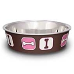 LOVING PETS PRODUCTS BELLA BOWL COSMOPOLITAN MEDIUM, PINK  UPC 842982075290