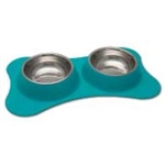 LOVING PETS PRODUCTS BONE SHAPED FLEX DINER SMALL - ROBINS EGG  UPC 842982075641