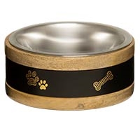 LOVING PET PRODUCTS 1 QT WOODEN RING WITH METAL PLATE NATURAL UPC 842982076815