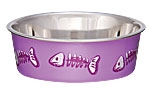 LOVING PETS PRODUCTS DESIGNER AND EXPRESSIONS BELLA BOWLS 1/2 PT. LILAC FISH/SKELETON  UPC 842982077515