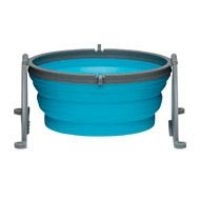 ** OUT OF STOCK **LOVING PETS PRODUCTS BELLA ROMA TRAVEL BOWL MD BLUE UPC 842982079861