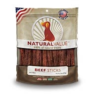 LOVING PETS PRODUCTS NATURAL VALUE U.S.A. SOFT CHEW BEEF STICKS 14 OZ. UPC 842982080621