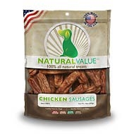 LOVING PETS PRODUCTS NATURAL VALUE U.S.A. SOFT CHEW CHICKEN SAUSAGES 14 OZ.  UPC 842982080706