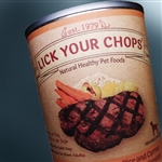 LICK YOUR CHOPS BEEF W BROWN RICE DOG FOOD 13 OZ CANS 12/CS UPC 032976167555