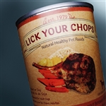 LICK YOUR CHOPS LAMB W BROWN RICE DOG FOOD 13 OZ CANS 12/CS UPC 032976168569