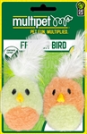 MULTIPET FEATHER BIRD W/ CATNIP 2PK. CAT TOY ASST. COLORS 3 PACK UPC 784369202359