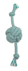 MAMMOTH PET PRODUCTS SMALL 13" EXTRA FRESH MONKEY FIST BALL W/ ROPE ENDS UPC 746772255902