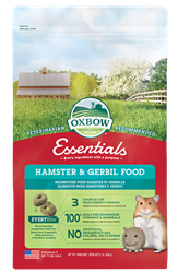 OXBOW ANIMAL HEALTH ESSENTIALS HAMSTER & GERBIL FOOD 1 LB BAG (HEALTHY HANDFULS 1 POUND BAG)   UPC 744845302096