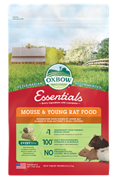 ** OUT OF STOCK **OXBOW ANIMAL HEALTH ESSENTIALS MOUSE & YOUNG RAT FOOD 25 LB BAG (MOUSE/YOUNG RAT BLOCK 25 POUND BAG)  UPC 744845404035