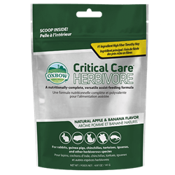 ** OUT OF STOCK **OXBOW ANIMAL HEALTH CRITICAL CARE HERBIVORE 141 GRAM PACKET APPLE/BANANA  UPC 744845701011