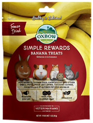 ** OUT OF STOCK **OXBOW ANIMAL HEALTH SIMPLE REWARDS BANANA TREAT 1 OZ. PKG  UPC 744845960036