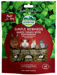 ** OUT OF STOCK **OXBOW ANIMAL HEALTH SIMPLE REWARDS BAKED TREATS W/PEPPERMINT 3 OZ. PKG  UPC 744845960197