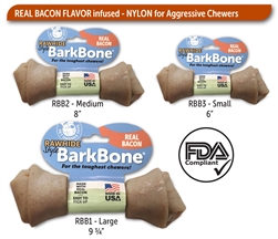 ** OUT OF STOCK **PET QWERKS RAWHIDE BARKBONE BACON - MD UPC 856400007428