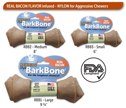 PET QWERKS RAWHIDE BARKBONE BACON - SM UPC 856400007435