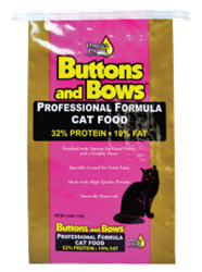** OUT OF STOCK **SUNSHINE MILLS 20 LB BUTTONS AND BOWS PROFESSIONAL CAT FOOD  UPC 070155100153