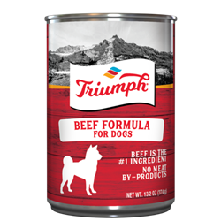 TRIUMPH PET INDUSTRIES BEEF DOG FOOD 13.2 OZ. CANS (12/CASE)  UPC 073657002000
